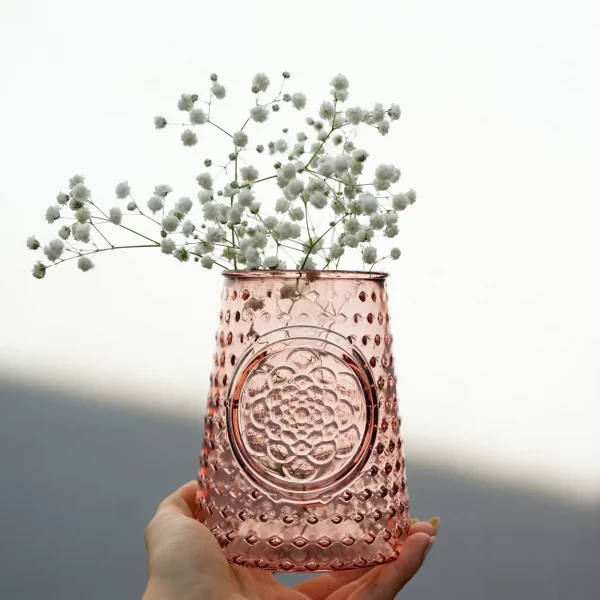 Vase verre recyclé Mandala Rosa