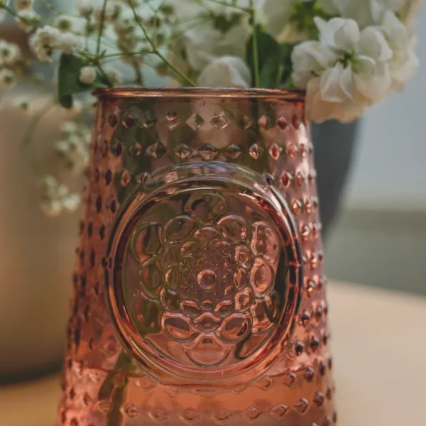 Vase verre recyclé Mandala Rosa